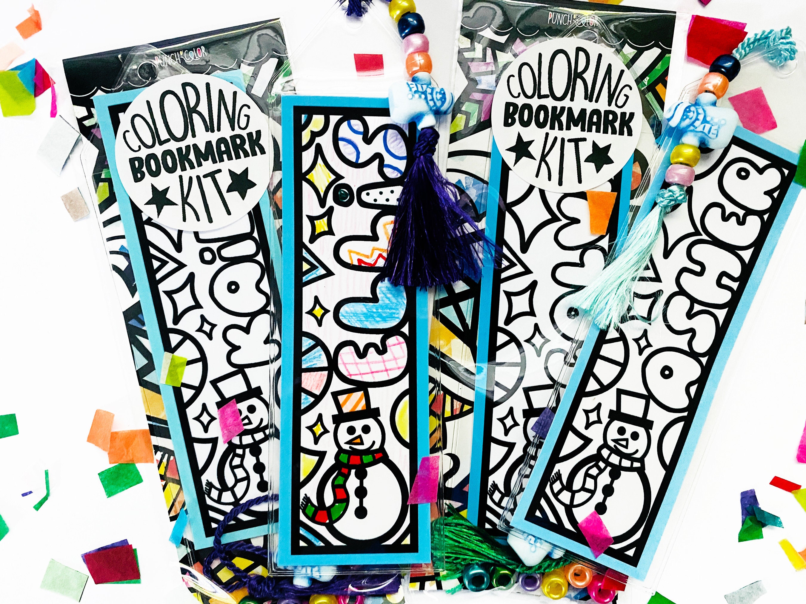 Bookmark Making Arts and Crafts Kit for Kids Makes 4 Coloring Bookmarks for  Children Personalized Stocking Stuffer for Boy or Girl 