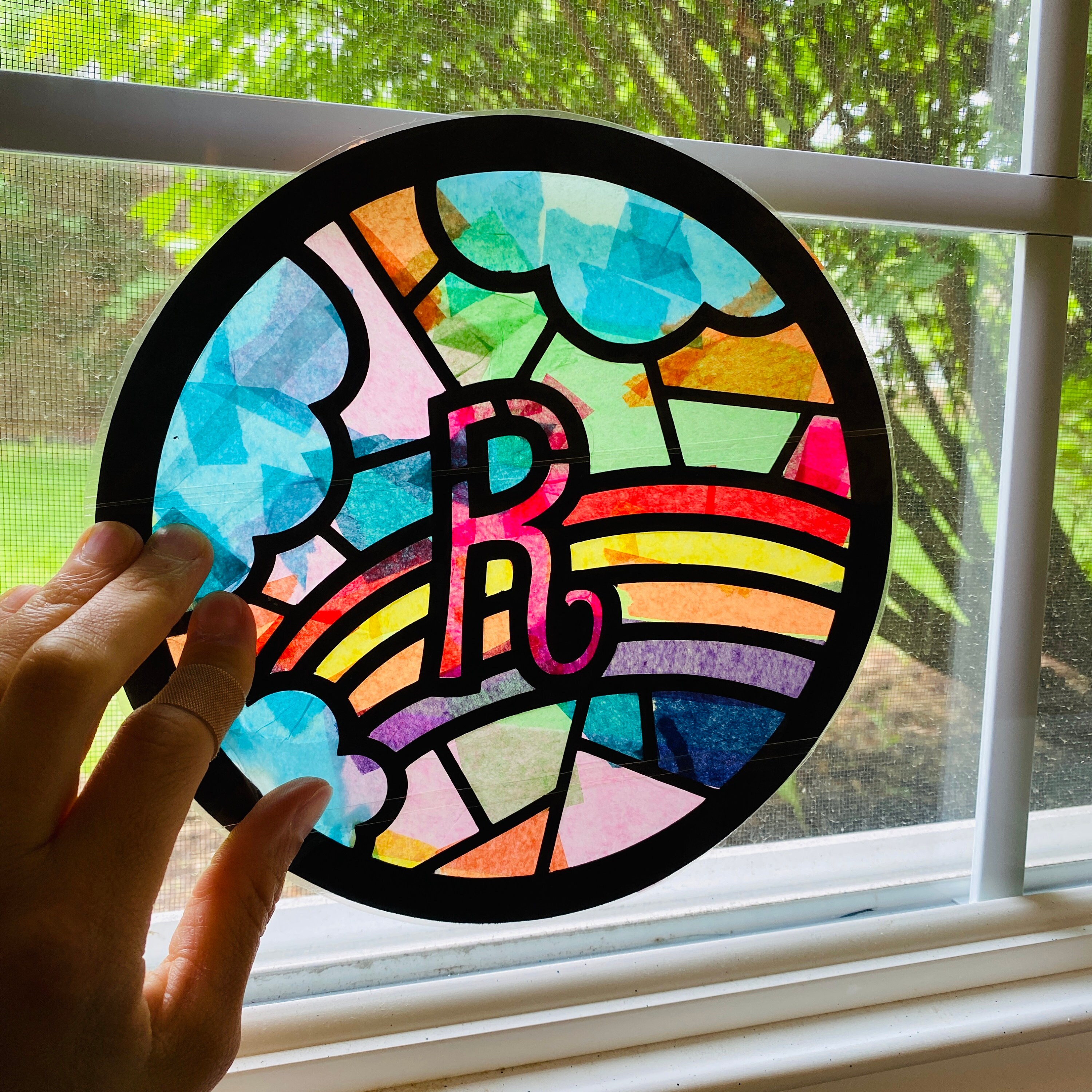Rainbow Monogram Suncatcher Kit Kids Arts and Craft Kit Etsy