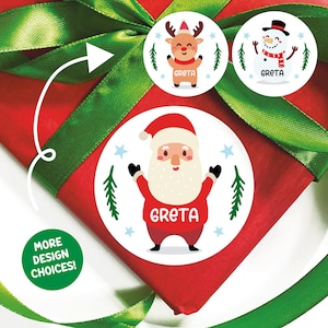 Personalized Christmas Character Gift Stickers: Holiday Labels (Set of 12 or 20)