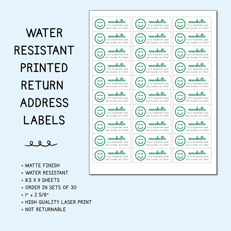 Set of Emotion Face Address Labels, Tween Weatherproof Stationary ...
