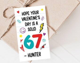 Hope your Valentine's Day is a Solid 67 Printable Tags, Funny Tween Boy 6 7 Classroom Valentine