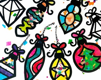 Ornament machen DIY Kit, Seidenpapier Weihnachtsverzierung Kunst und Handwerk Aktivität für Kinder, einfache Vorschul Winter Handwerk