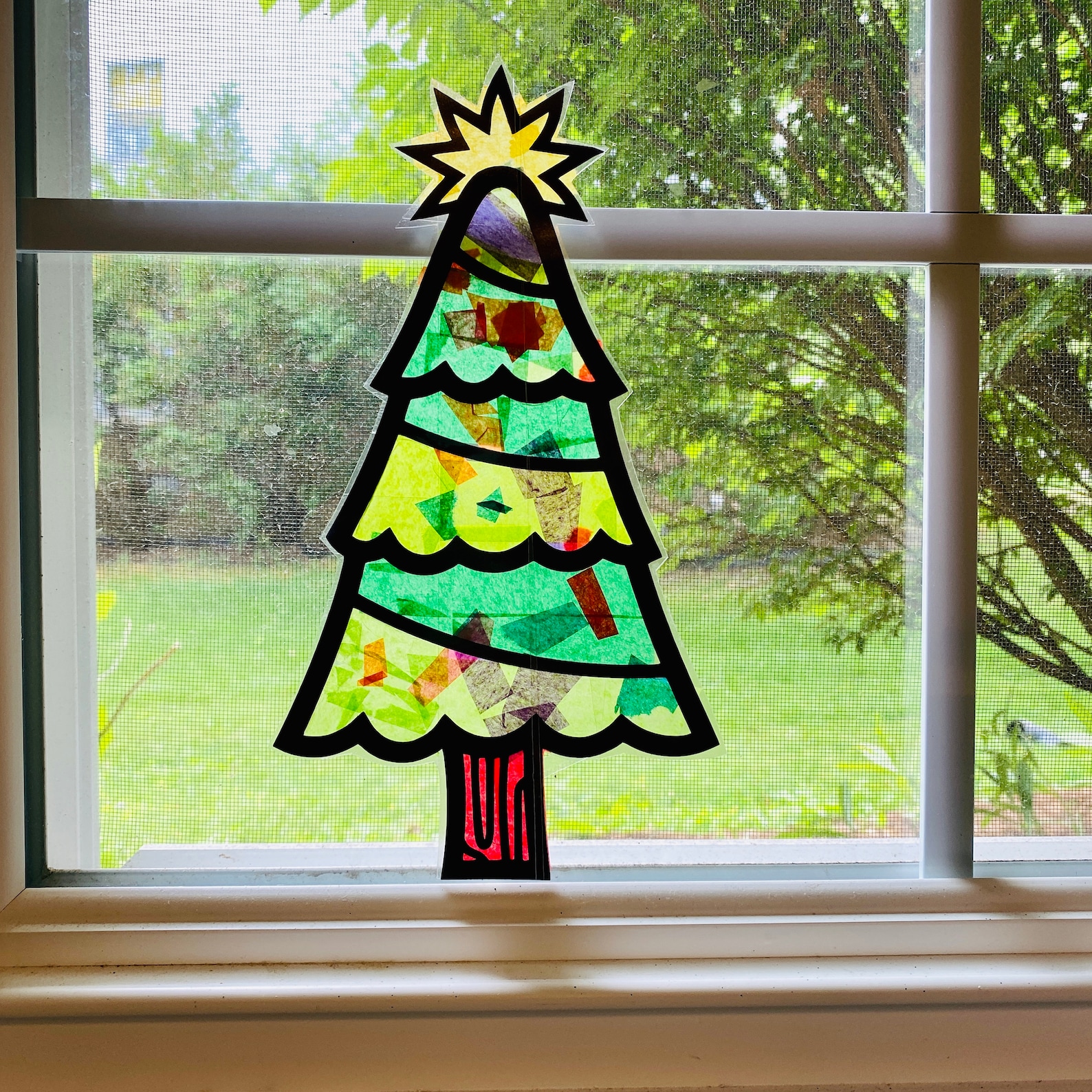 Christmas Tree Suncatcher Kit Christmas Craft Kids Craft Etsy