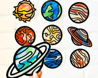school project solar system Space suncatcher kit - Outer space homeschool curriculum - arts and crafts for kids - solar system project - kids craft kit - gift for boys