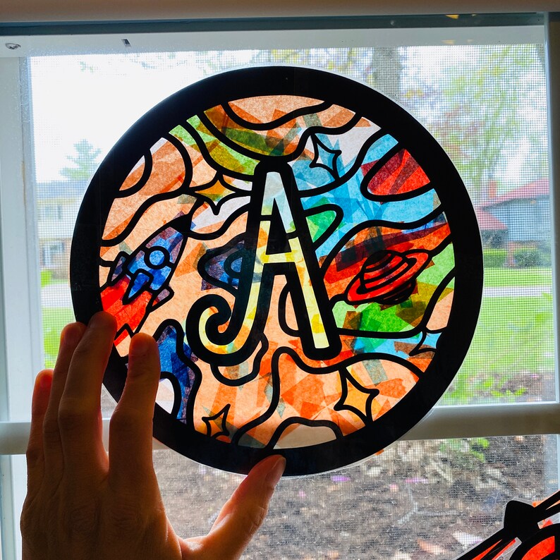 Outer Space Monogram Suncatcher Kit Personalised Gift for Etsy