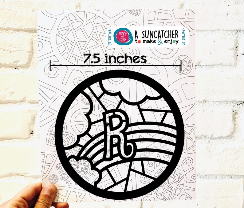 Rainbow Monogram Suncatcher Kit kids craft kit stained Etsy