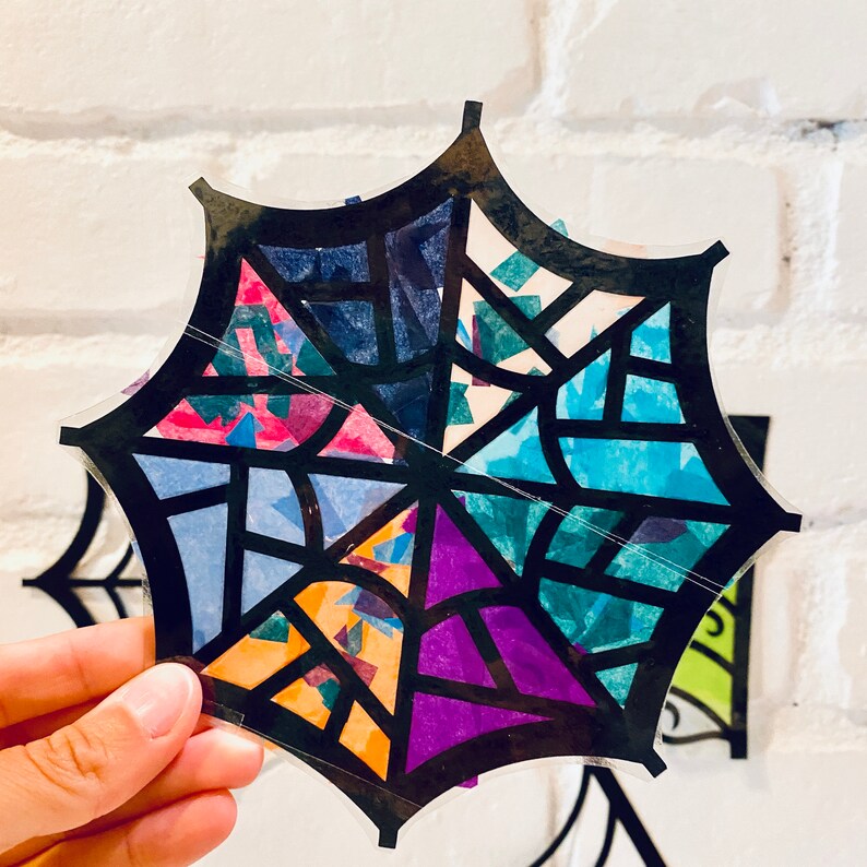 Spiderweb Suncatcher Kit Halloween Craft Kids Craft Kit Etsy