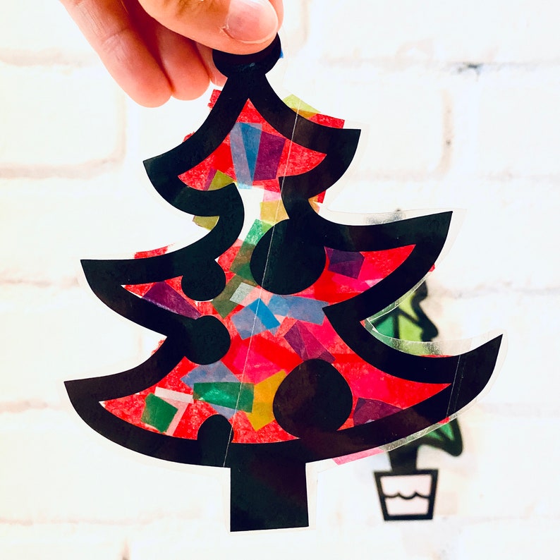 Holiday Trees Suncatcher Kit Kids Craft Kit DIY Art Kit Etsy UK
