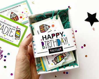 Birthday custom coupon book for kids gift - personalized printed love vouchers for children to redeem -  experiences gifts for tween/toddler