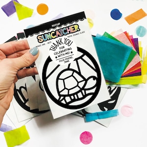 Turtle suncatcher craft kit, under the sea birthday party favors for kids