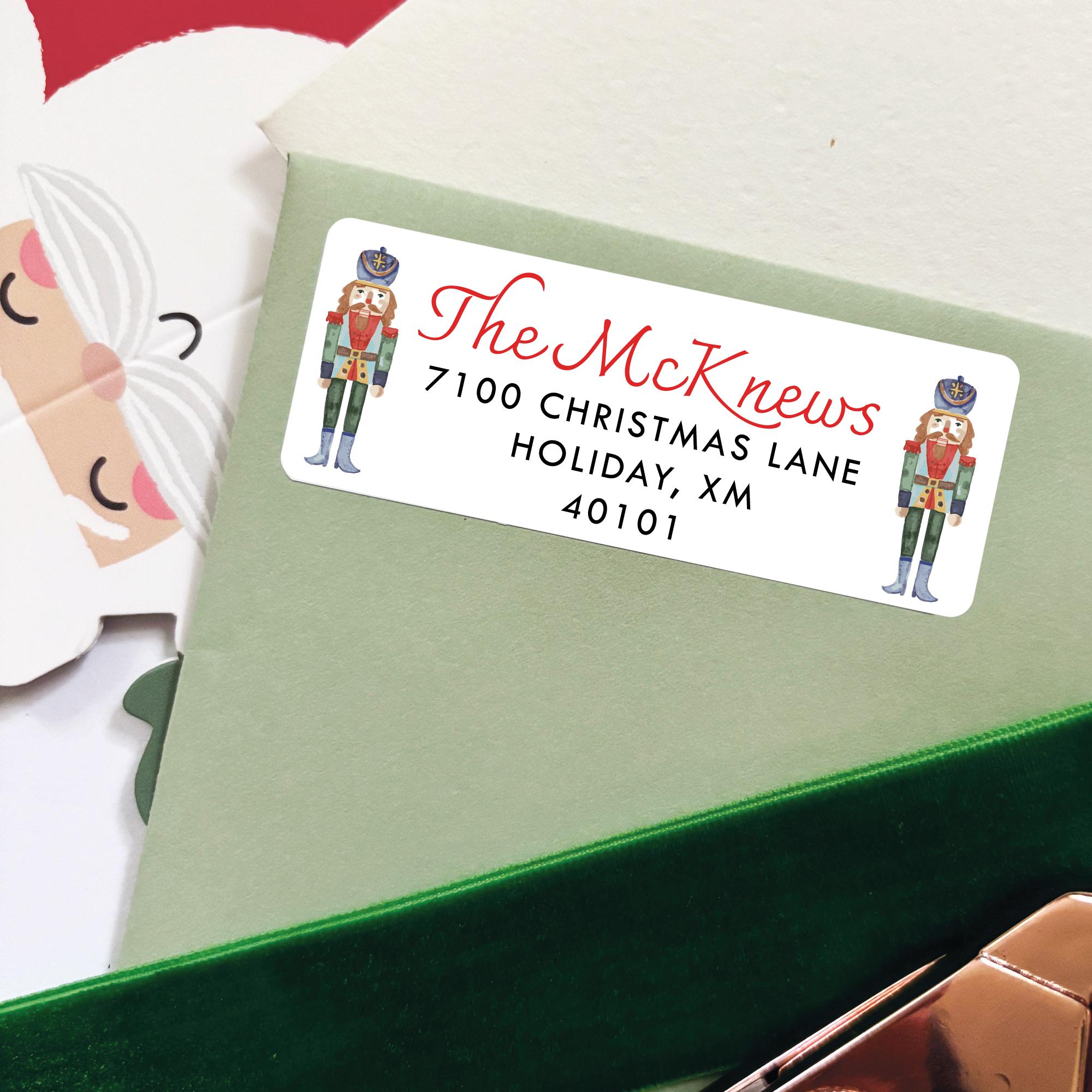 Nutcracker Christmas Return Address Labels - Set Of 144 1-1/8\" X 2-1/4\" Self-Adhesive, Flat-Sheet Holiday Labels