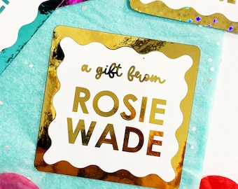 Personalized Birthday Gift Stickers, Family Custom Gift Tags, Foil A Gift for You Labels