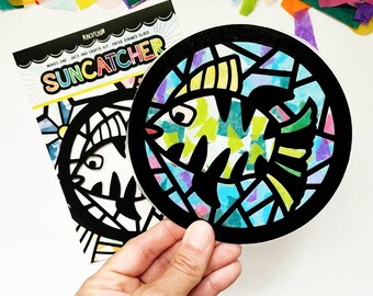Fish Suncatcher Arts and Crafts Kit: Under the Sea Party Favor