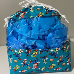 Peekaboo toy bag/ toy storage bag/ drawstring toy storage bag/ extra large bag/ toy bag/ toy storage/ toy organizer / super Mario/Luigi