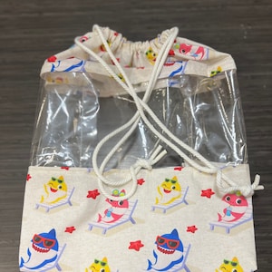 Peekaboo toy bag/ toy storage bag/ drawstring toy storage bag/ baby shark/ toy bag/ unique gift/ toy storage/ toy organizer