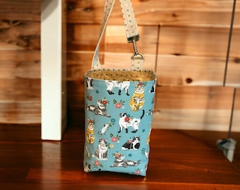 Car Trash Bag/ fabric trash bag/ car toy bag/ car organization/ car bag/ litter bag/ unique gift/ cat print/ cat lover