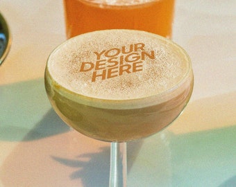 Benutzerdefinierte Cocktail Schablone Geschenk | Personalisierte Cocktail Kunst Geschenk | Bar Sign Drink Schablone | Bar Geschenke | Signatur Logo-Design | Business Logo