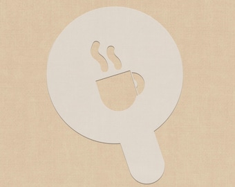 Coffee Cup | Cappuccino Stencil | Winter | Cocktail Stencil | Coffee | Latte Stencil | White