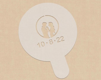 Aangepaste huwelijksgeschenk | Cappuccino-stencil | Cocktailstencil | Bruids douche geschenk | Latte stencil huwelijksgunst | Koffie stencil