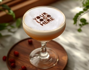 Benutzerdefinierte Cocktail Schablone Geschenk | Personalisierte Cocktail Kunst Geschenk | Bar Sign Drink Schablone | Bar Geschenke | Signatur Logo-Design | Business Logo