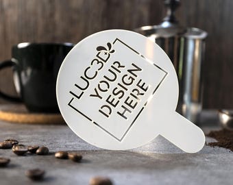 20 Pack | Personalized Bulk Gift | Custom Cappuccino Stencil | Cocktail Stencil | Coffee | Latte Stencil | White