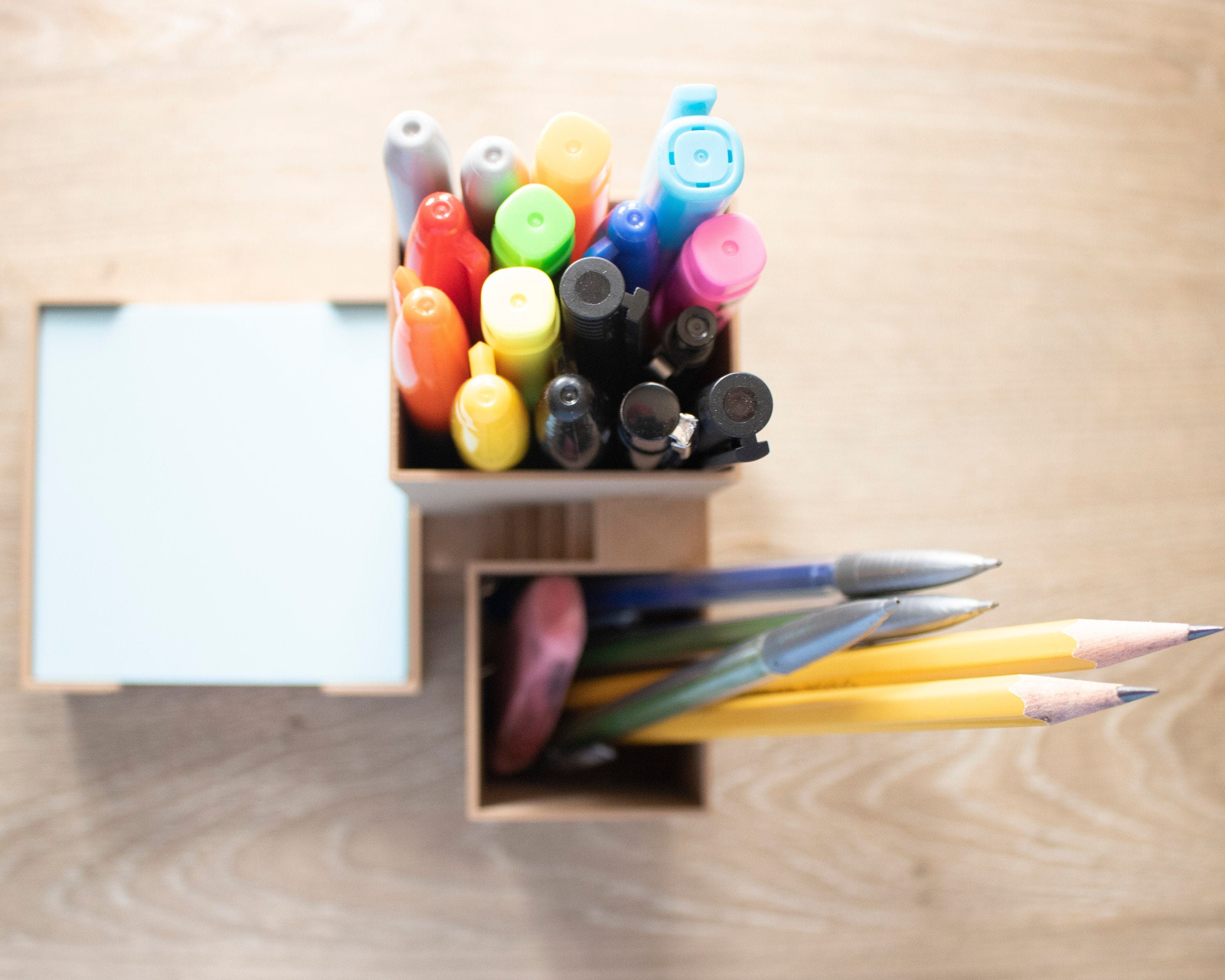 Desk Organizer Potlood Pen & Notecard Houder 3Dgeprinte Etsy