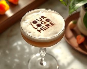 Benutzerdefinierte Cocktail Schablone Geschenk | Personalisierte Cocktail Kunst Geschenk | Bar Sign Drink Schablone | Bar Geschenke | Signatur Logo-Design | Business Logo