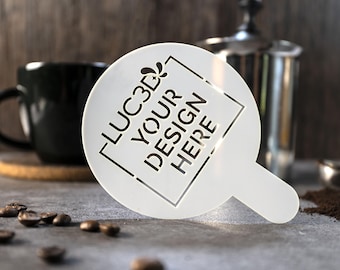 10 Pack | Personalized Bulk Gift | Custom Cappuccino Stencil | Cocktail Stencil | Coffee | Latte Stencil | White