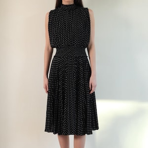 Vintage Y2K Polka Dotted Pleat Dress