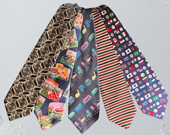 Estate Collection of 5 Unique Ties – Curated Vintage Style from ‘The Tie Guy'