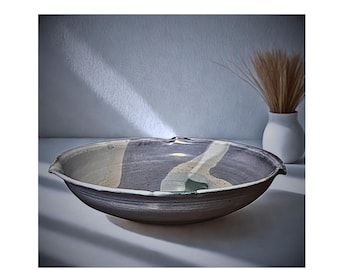 Vintage Nancy Plum Studio Pottery Bowl – Michigan Stoneware, c.1970s