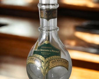 Vintage Marie Brizard Four Compartment Liqueur Bottle, French Barware Decanter