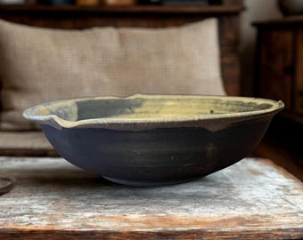 Bowl - Nancy Plum Pottery – Vintage Michigan Stoneware c.1970's – Lansing, Michigan Artist Signed