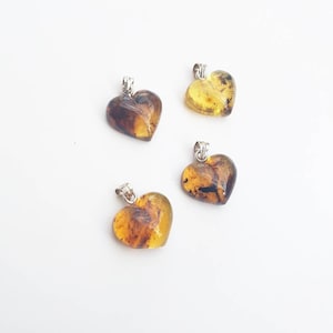 Authentic Dominican Amber Heart Pendant