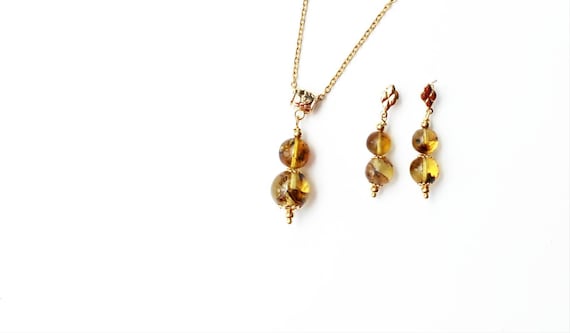 Gold Plated Authentic Dominican Amber 