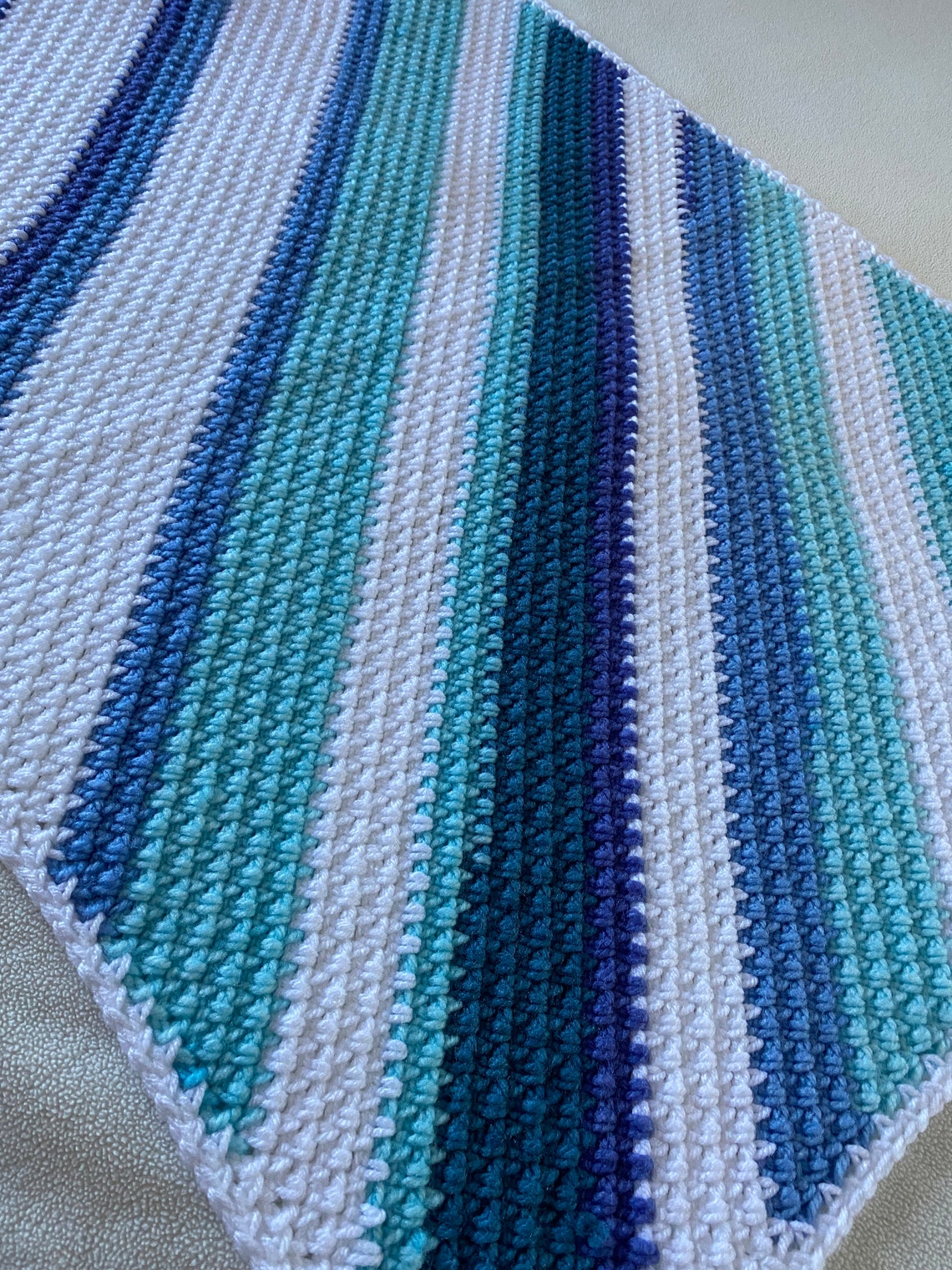 Diagonal Stripe Baby Blanket Etsy