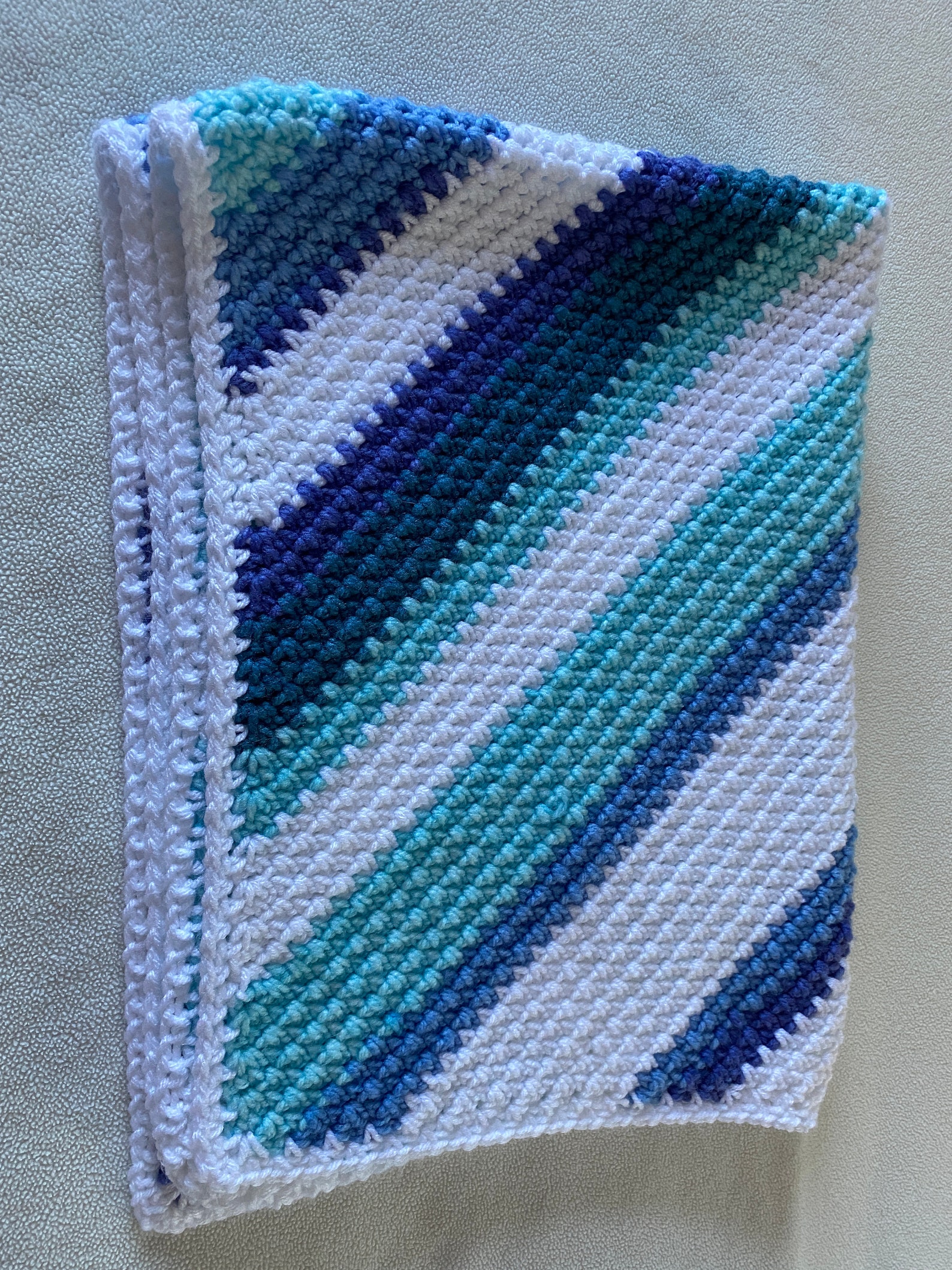 Diagonal Stripe Baby Blanket Etsy