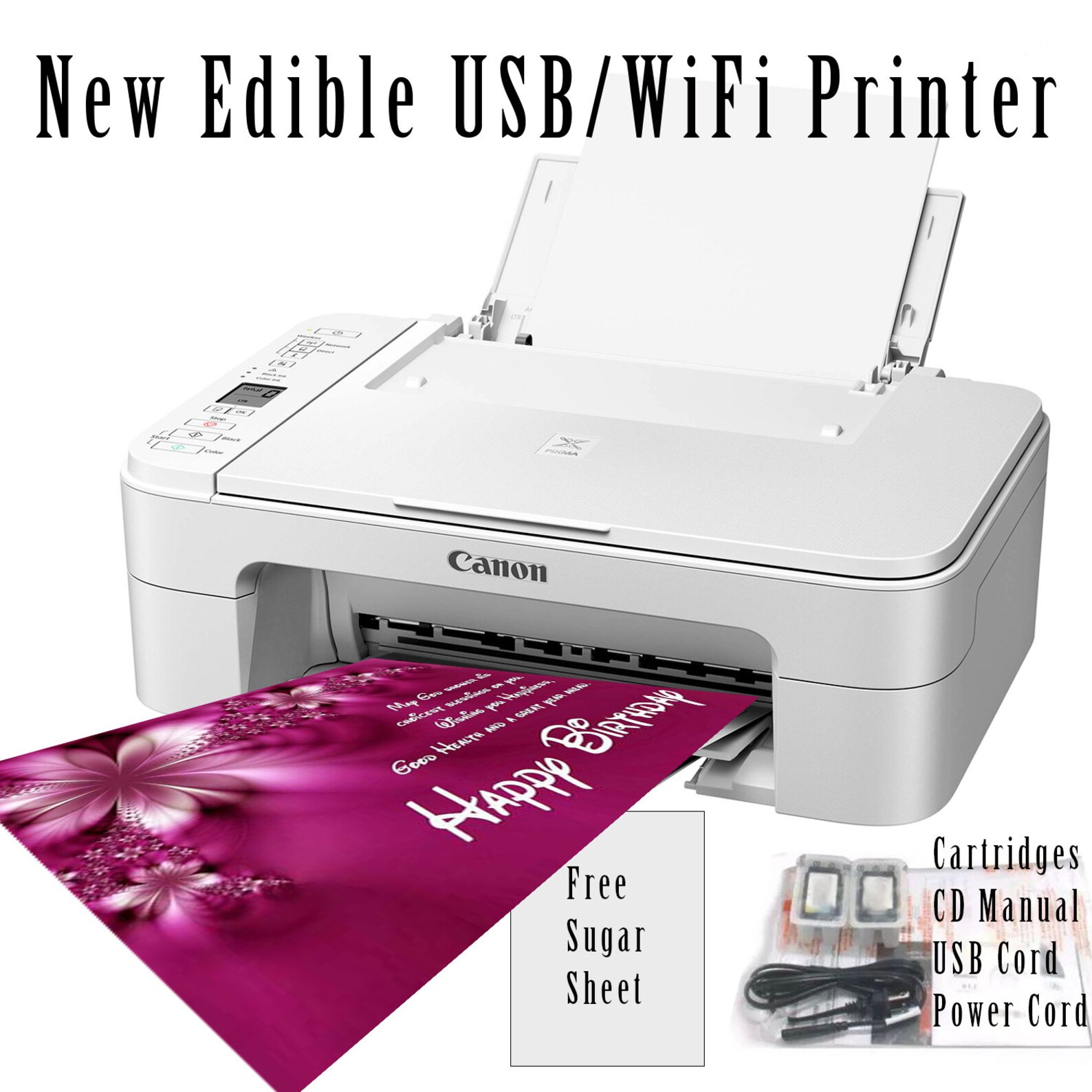 New Edible Canon Pixma TS3122 Wireless AllinOne Printer Etsy