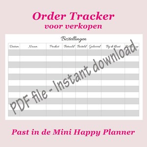 Digitale Mini-Happy-Planer-Einlage – Niederländisch – Bestellungen – digital druckbare Datei – druckbare Happy-Planer-Einlage