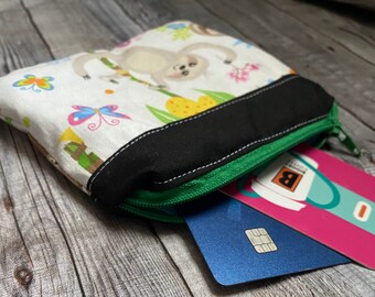 by Jan Marvin Red Eyed Tree Frog Cell Phone Purse with zipper coin bag tote Cotton Canvas FREE starfish pendant