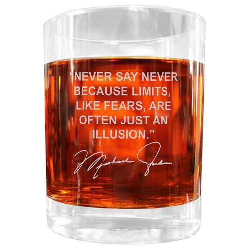 Michael Jordan Famous Sports Quote Whiskey Glass Set Etsy