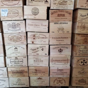 Boîte à vin en bois / caisse de 12 bouteilles. Français, Authentique, Stockage, vintage, Jardinière, Panier, Shabby Chic - LIVRAISON GRATUITE