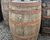 SOLID OAK WHISKEY Barrel 40 Gallon Wooden Keg Water Barrels Pub Table.