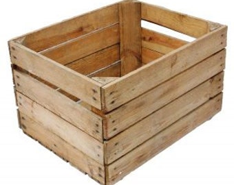 2 x caisses en bois - Boîte de fruits en caisse de pomme: Boîte de rangement - Vendeur AUTHENTIQUE au Royaume-Uni - Livraison rapide DPD