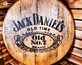 JD Reclaimed Printed Oak Whiskey / Wine Barrel Lid End, Wall Vintage Decor Bar Restaurant Man cave
