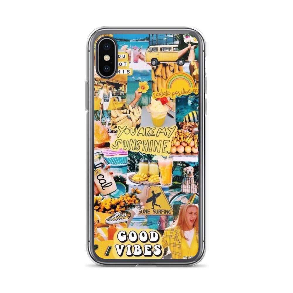 Collage iPhone Case , Aesthetic Phone Case, Good Vibes iPhone Case
