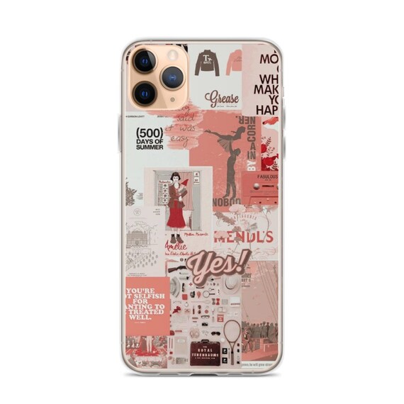 Red Collage Iphone Case Vintage Iphone Case Aesthetic Iphone Etsy