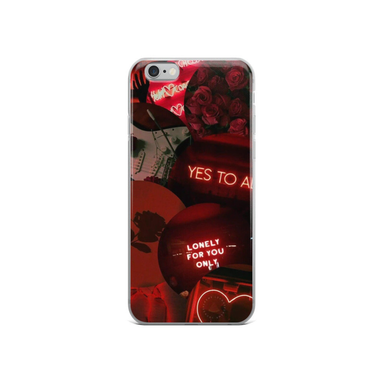 Red Collage iPhone Case, Aesthetic iPhone Case, Abstract iPhone Case