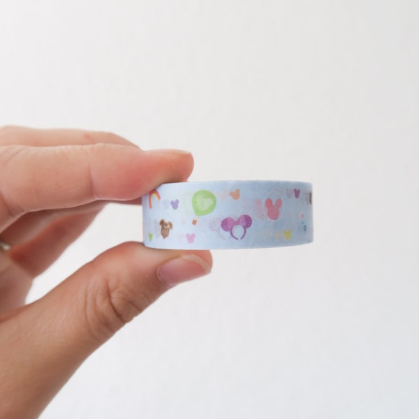 Disney Blue Washi Tape - Cute Washi Tape - Snacks Washi Tape - Blue Washi Tape - Castlecreationsandco