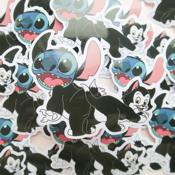 Stitch and Figaro Sticker Cute Stickers Disney Stickers Journal